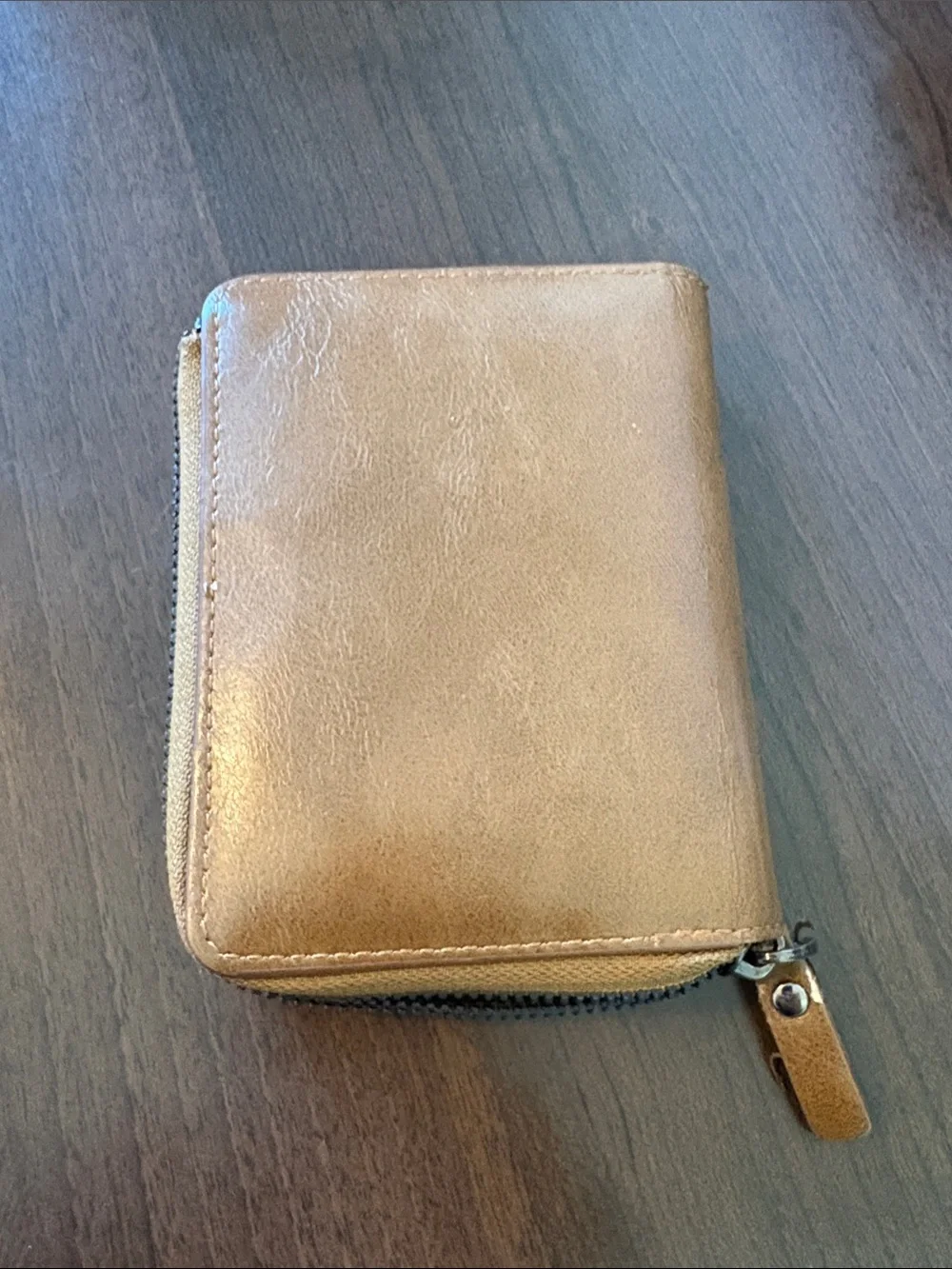 Tan Leather Zip Wallet for Men